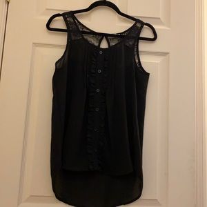 Sheer Black Sleeveless Blouse